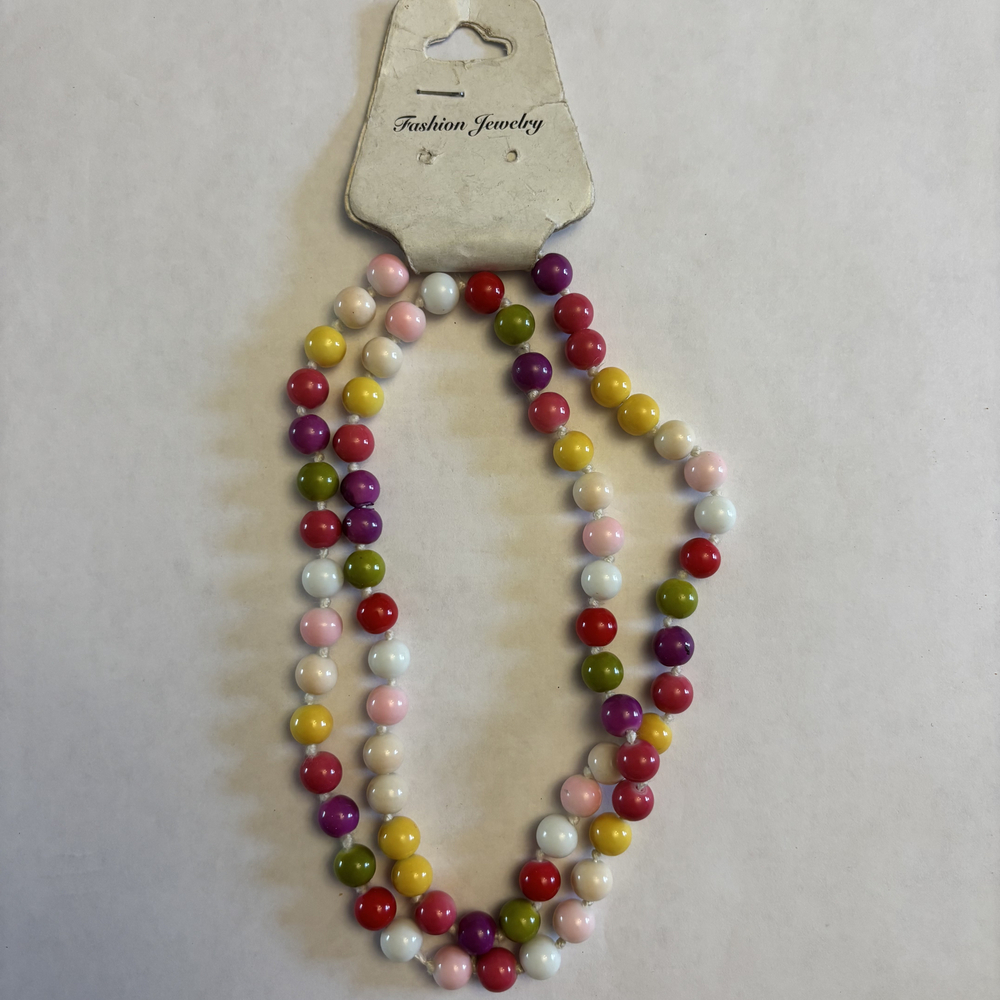 Multi-Color Pastel & Bold Faux Pearl Beaded Strand Necklace NWT